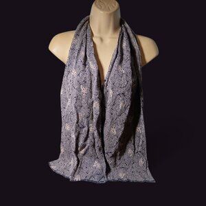 Fattorseta Italian Long Rectangular Scarf Made in Italy Rayon and Acetate 51x10"